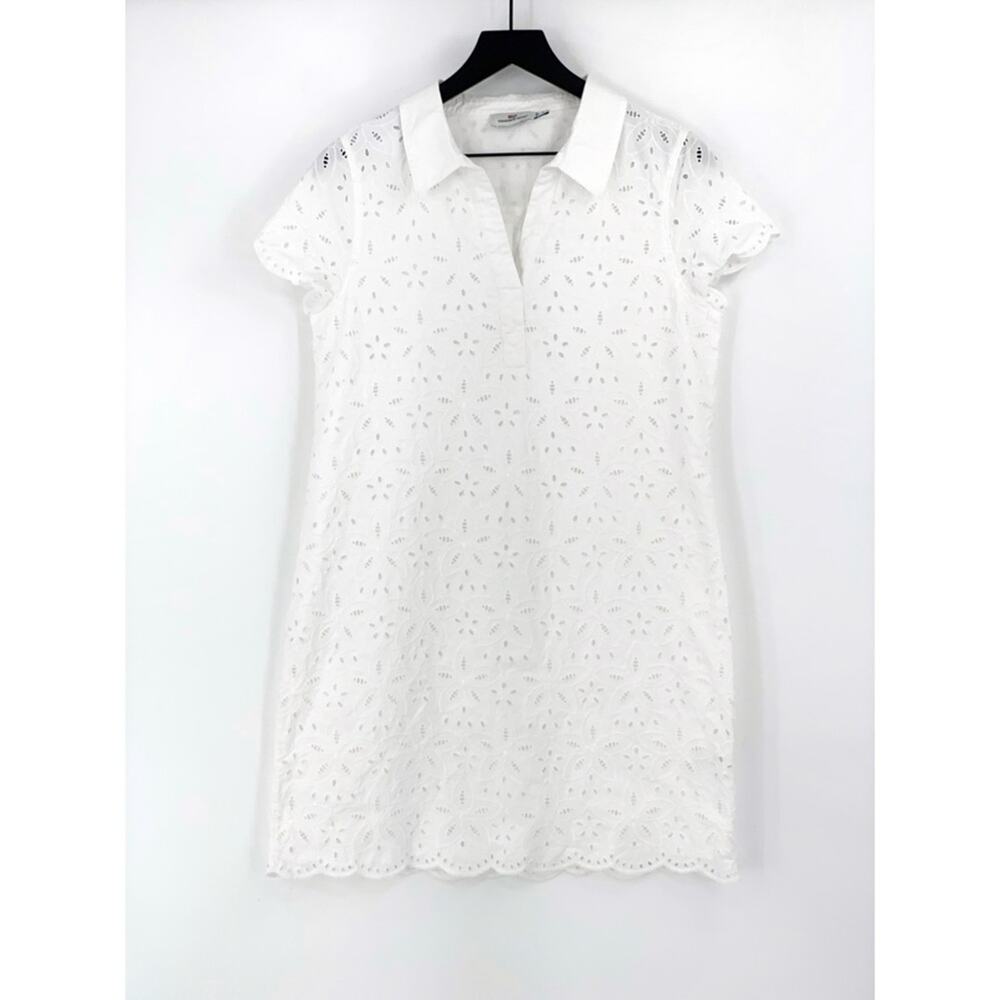VINEYARD VINES Eyelet Margo Shirt Dress White 8